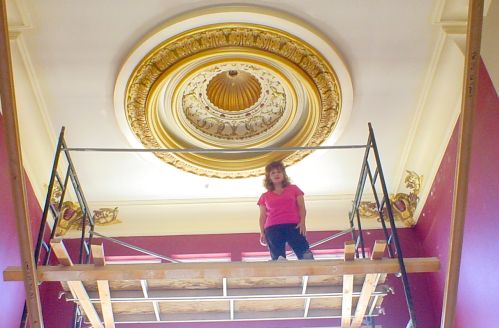 Victoria touching up  Ceiling Dome and 12 inch molding