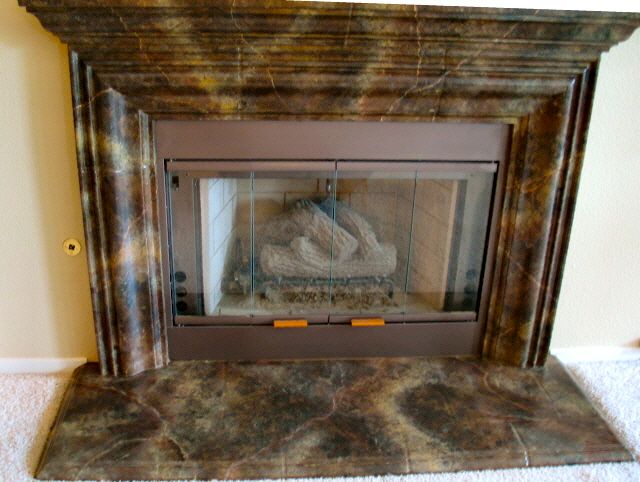 Brown marble Fireplace